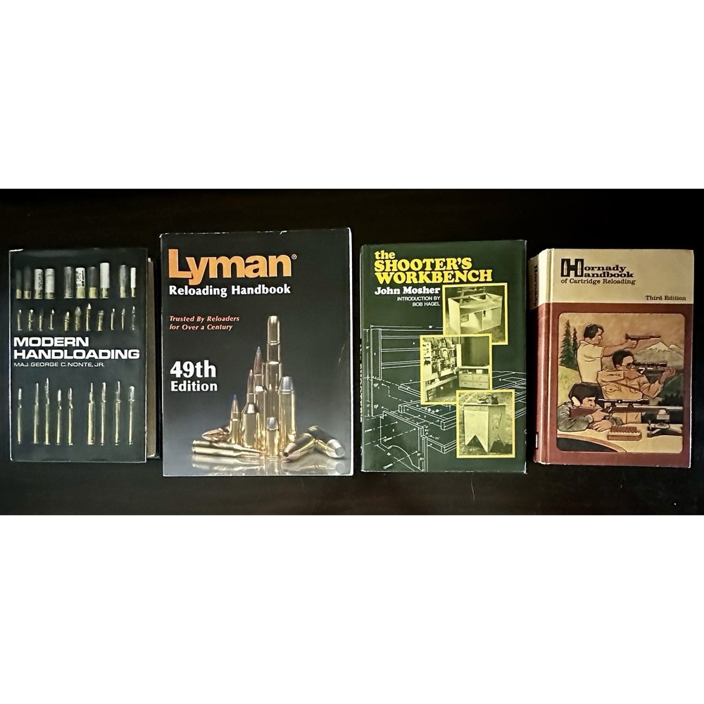 VINTAGE LOT OF 4 SHOOTING, RELOADING & HUNTING BOOKS, 1984-1990